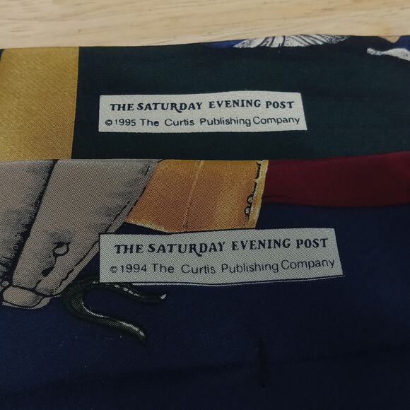 Set Of 2 Norman Rockwell Ties Men's Saturday Evening Post Silk - Picture 5 of 6